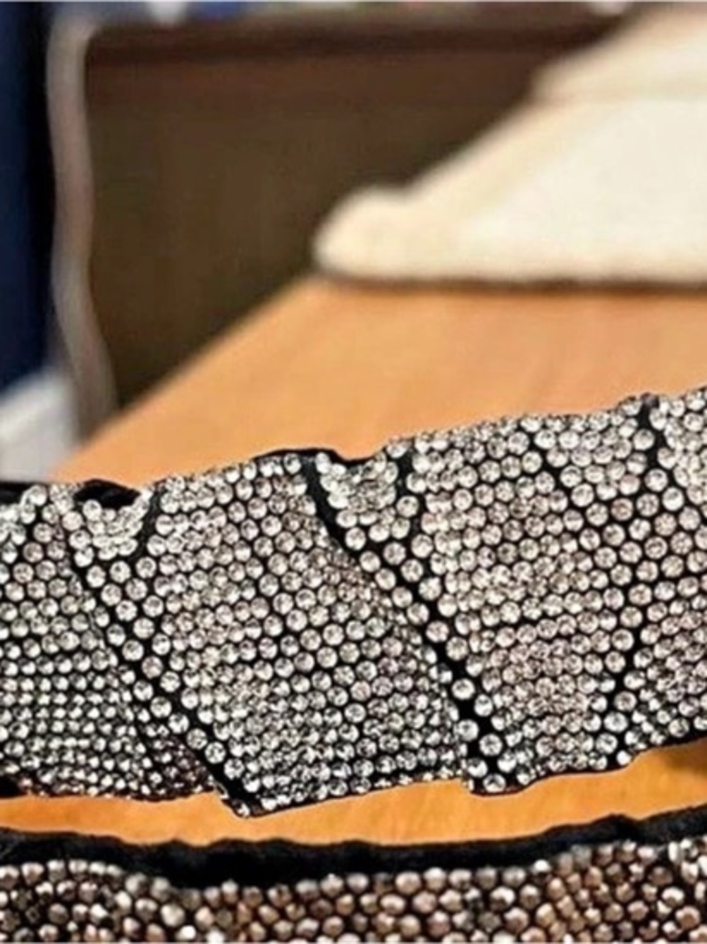 Rhinestone Headband in Black & Silver Like New